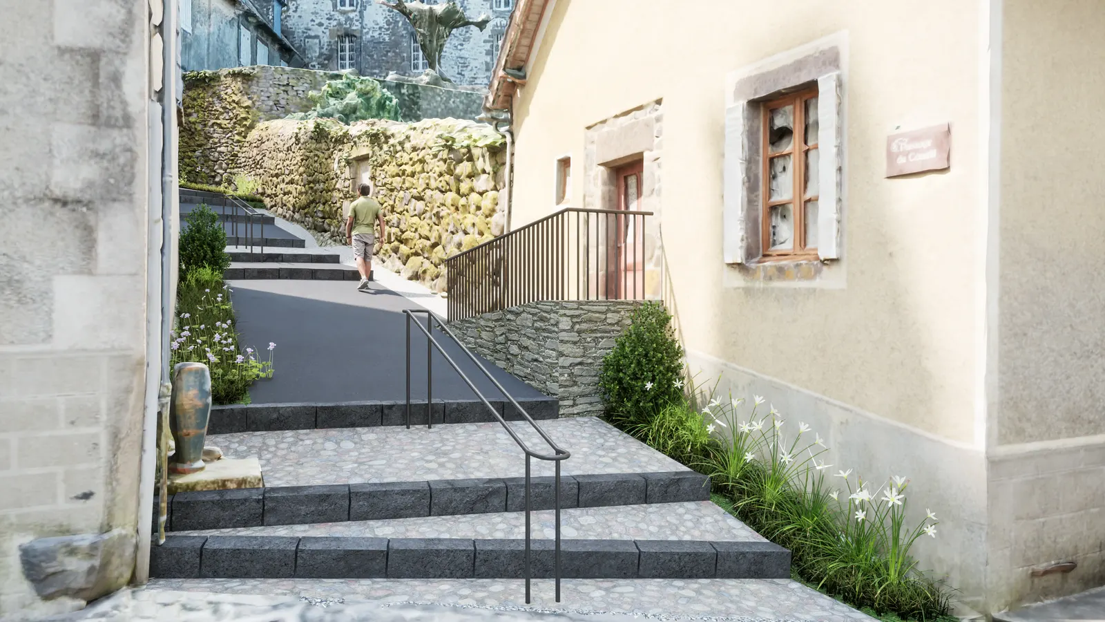 Vue pietonne rue du Coustil