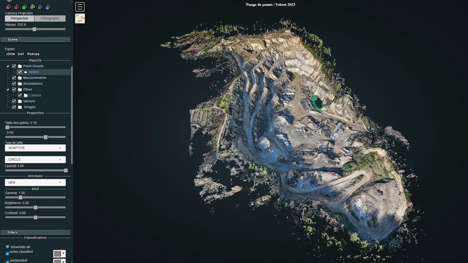 Nuage de points couleur de carriere