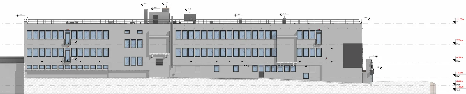 vue d'élévation sortie de revit