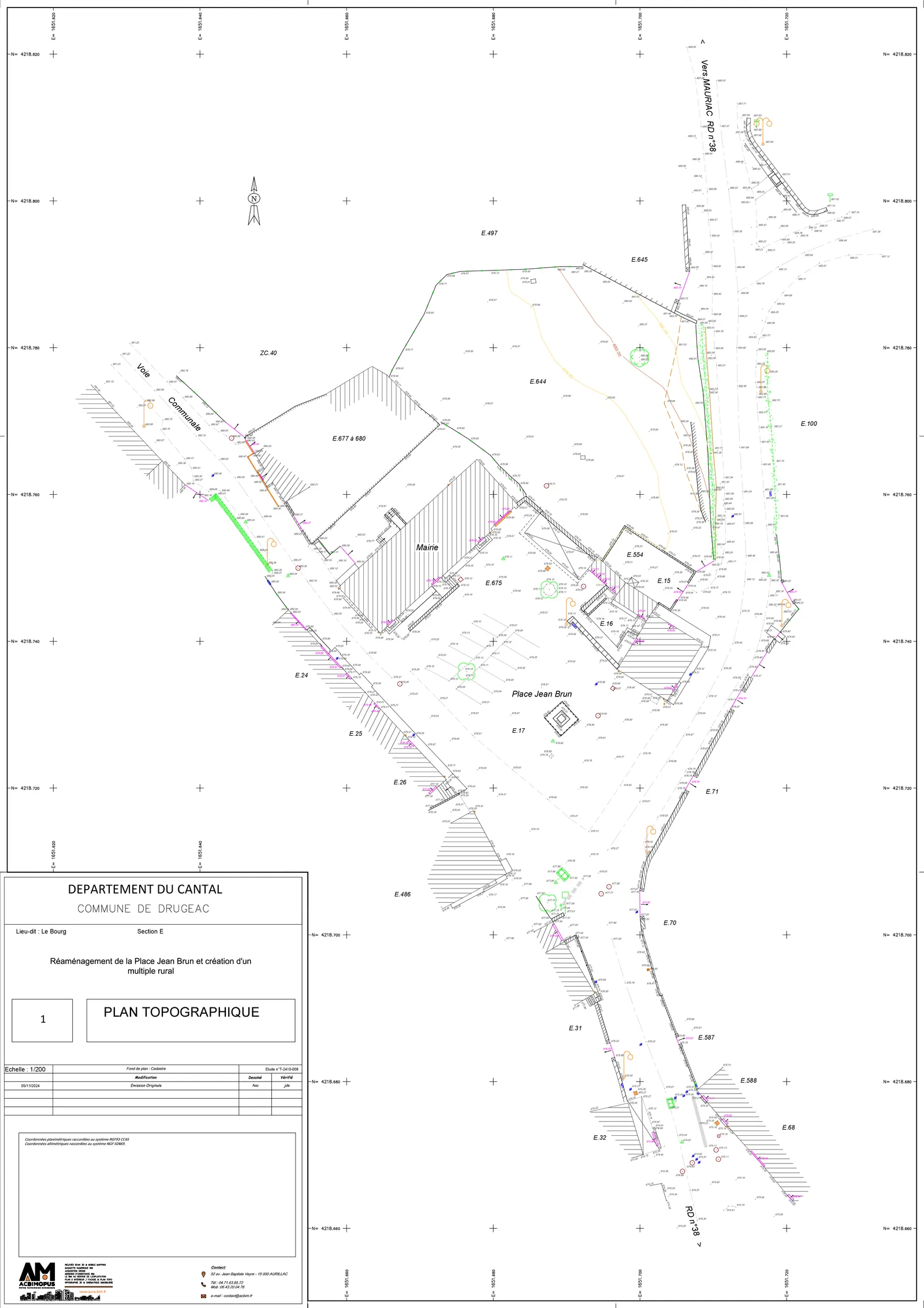 Plan topographique Drugeac