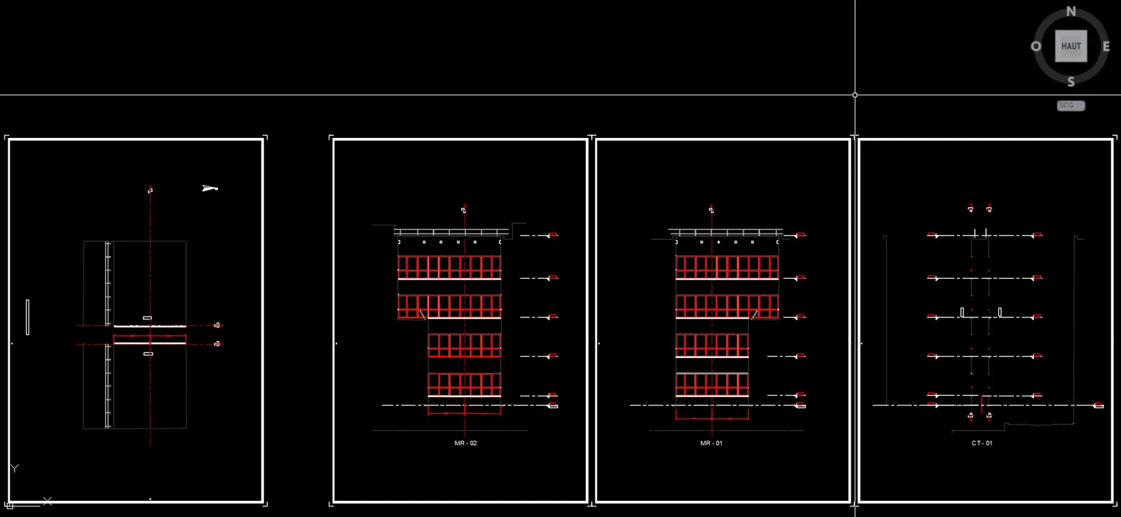 Plans de facade et coupes exportes dans le format de travail du client