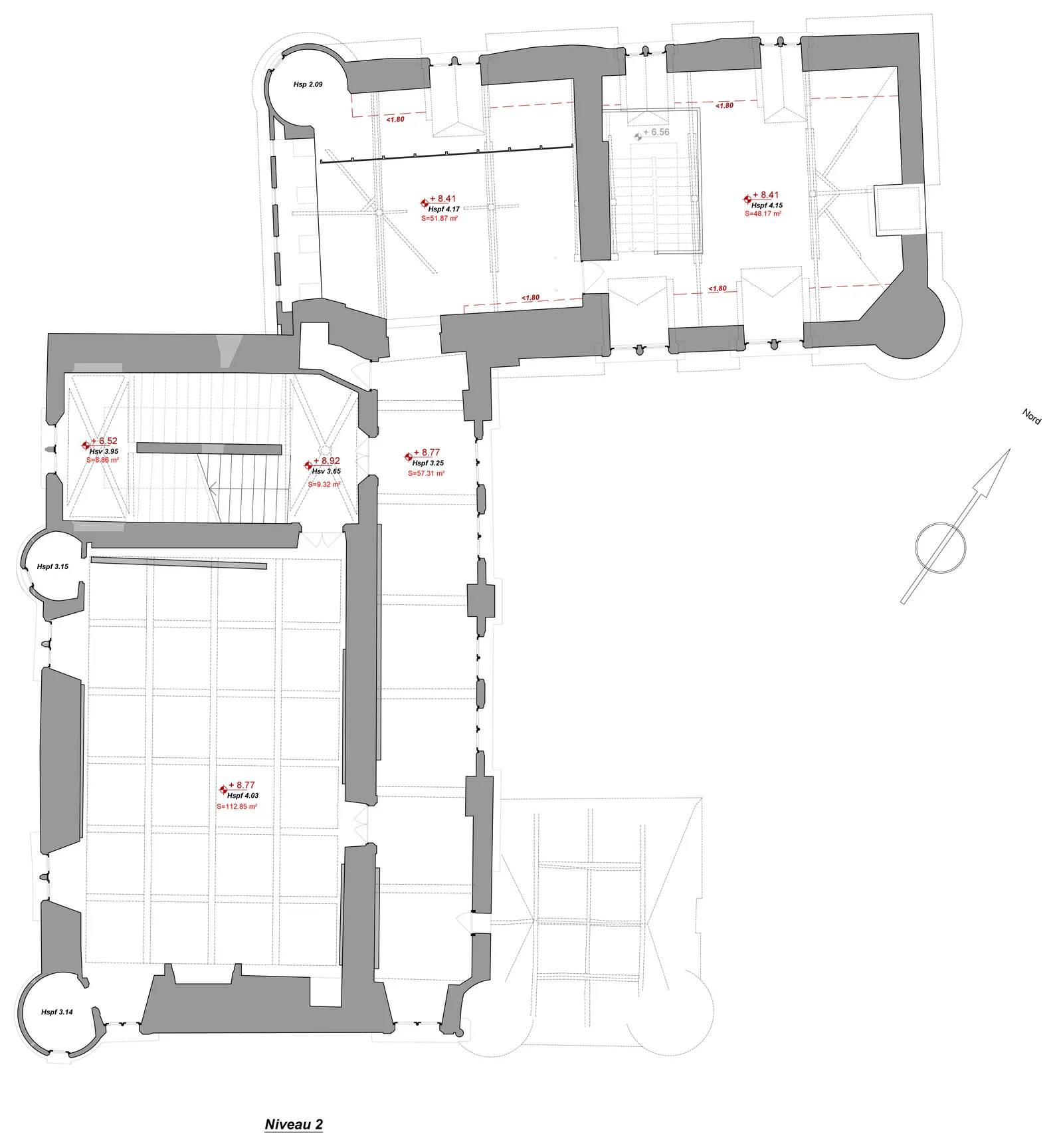 Plan d etage du batiment classe monument historique